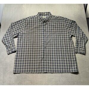 Foxfire Mens 3XB Big Tall Button Down Dress Shirt Blue Multicolor Plaid NWOT